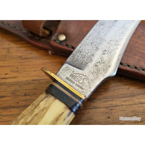 ANCIEN COUTEAU DE CHASSE  " WILDCAT " SOLINGEN GERMANY .