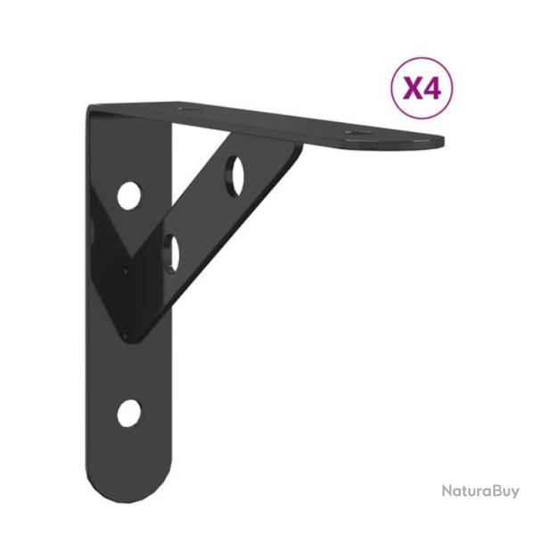 Supports �tag�res acier inoxydable noir 15x2,5x11,5 cm charge 50 kg lot 4