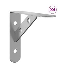 Supports &eacute;tag&egrave;res acier inoxydable argent&eacute; 15x2,5x11,5 cm charge 50 kg lot 4