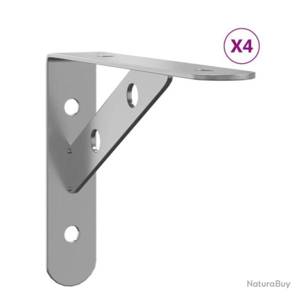 Supports �tag�res acier inoxydable argent� 20x2,5x14 cm charge 50 kg lot 4