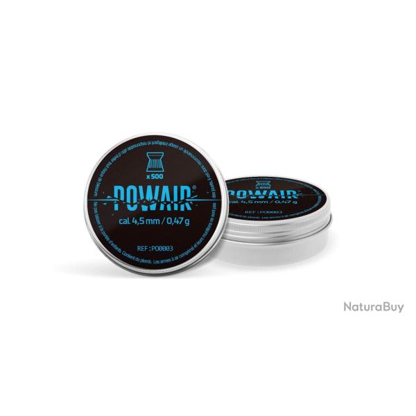 PLOMBS PLATS calibre 4.5 X 2500 PLOMBS POWAIR pour carabine 4.5