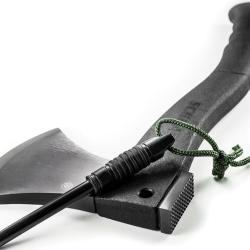 Hachette Schrade Axe Black T&ecirc;te Acier 3Cr13 Marteau Gaufr&eacute; Manche Composite Etui SCHAXE2