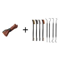 Kit Cordon de nettoyage boresnake calibre 6mm + Set de nettoyage 4 brosses + 4 crochets
