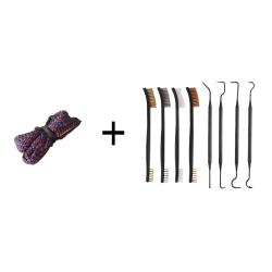 Kit Cordon de nettoyage boresnake calibre 45-70 + Set de nettoyage 4 brosses + 4 crochets