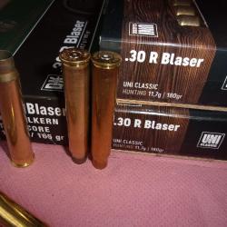 75  douilles calibre  30 R BLASER   marque  RWS tirer une  fois