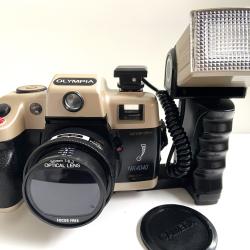 Ancien Appareil Photo Argentique OLYMPIA NK4040 + Flash Vintage 1990 R&eacute;tro