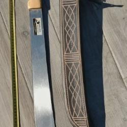 Machette avec etui cuir, r&eacute;publique dominicaine, Promedoca, lame 50cm, longueur totale 73 cm