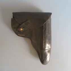 &Eacute;tui de ceinture cuir noir, type police