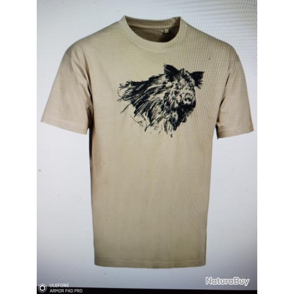 Pro hunt t-shirt big game sanglier beige