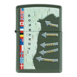 Briquet Zippo D-Day Military Map Normandy