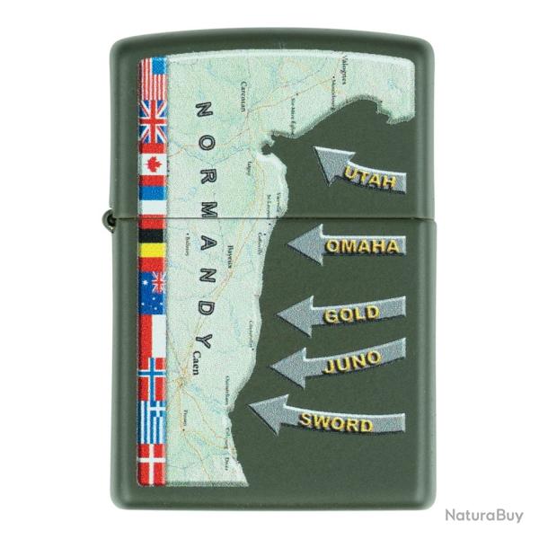 Briquet Zippo D-Day Military Map Normandy