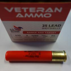 LOT DE 150 MUNITIONS CALIBRE 410 MAGNUM VETERAN AMMO  PLOMB N&deg;6  VITESSE 1290FPS