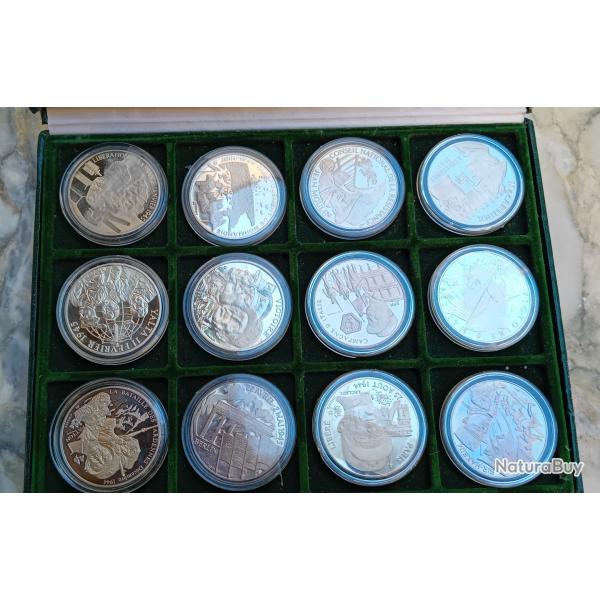 coffret x12 monnaies 1939 1945 numismatique militaria