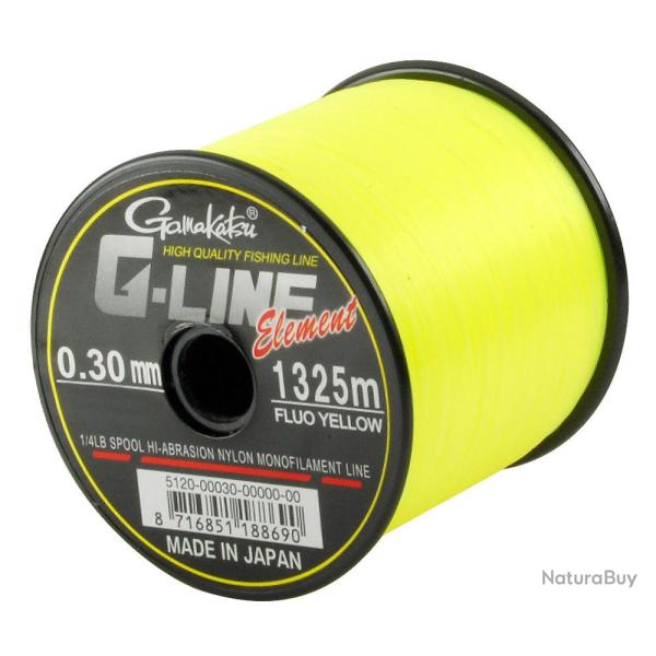 Nylon G-line Element Fluo Yellow Gamakatsu 0.30mm / 6.50kg / 1325m