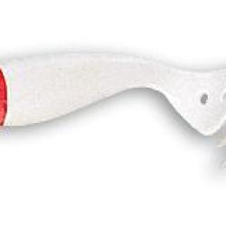 Leurre Souple Sandra 9cm Delalande Blanc t&ecirc;te rouge