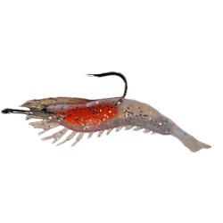 Leurre Glow Shrimp 55mm 3 pi&egrave;ces Orange transparant