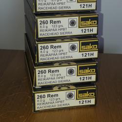 100 Munitions SAKO Racehead 123Gr Cal 260 Rem