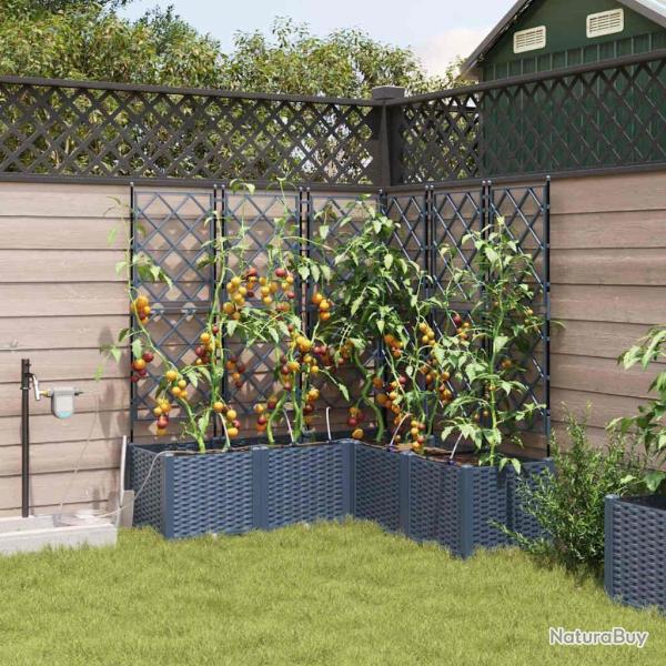 Cache-pot de jardin Gris 40 x 40 x 125,5 cm Plastique