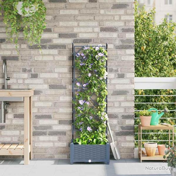 Cache-pot de jardin Gris Clair 40 x 40 x 125,5 cm Plastique