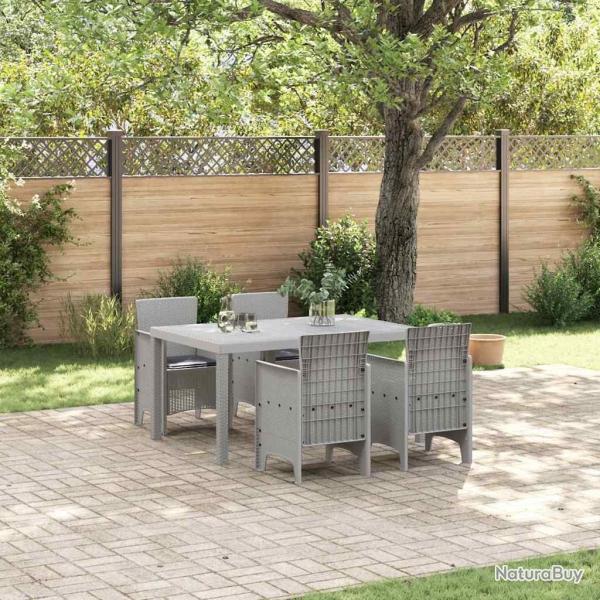 Ensemble de salle � manger pour jardin 5 pcs Gris clair