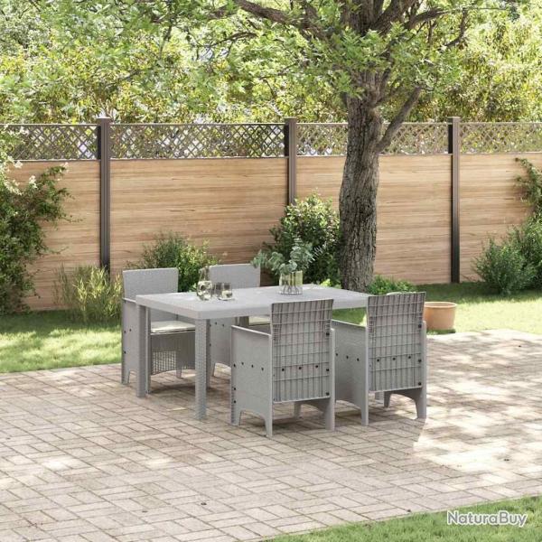 Ensemble de salle � manger pour jardin 5 pcs Gris clair