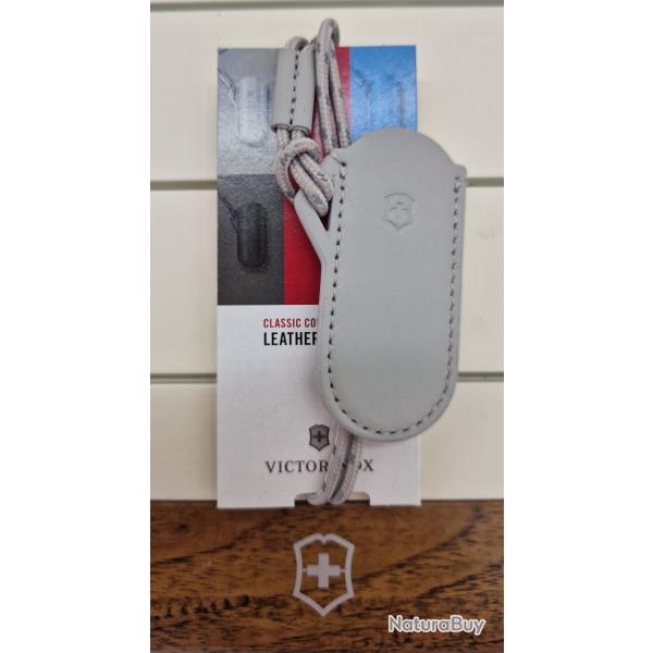 Etui VICTORINOX cuir gris 7cm
