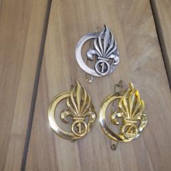 lot de trois insignes de beret legion etrangere