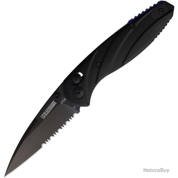 Couteau de Poche Blackhawk Officer Carry Lame Acier D2 Combo Manche Alu Noir Clip USA BHOC111BK