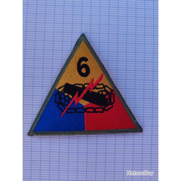INSIGNE TISSU DE LA 6 EME DIVISION BLIND�E U.S.