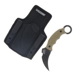 Couteau Fixe Karambit Blackhawk Garra Lame Acier D2 Manche Zytel Tan &Eacute;tui Kydex Taiwan BH15GF401TN