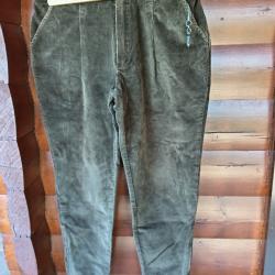 Pantalon fuseau velours vert