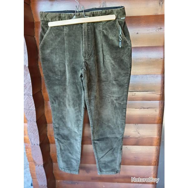 Pantalon fuseau velours vert