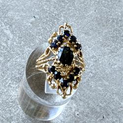 Magnifique bague en or massif 18 carats - saphirs - taille 52