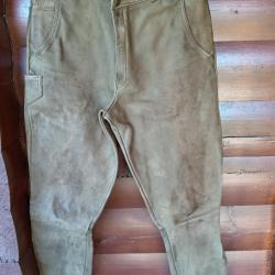 Pantalon fuseau cuir vert olive