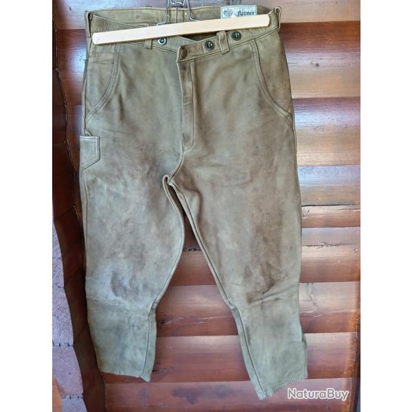 Pantalon fuseau cuir vert olive