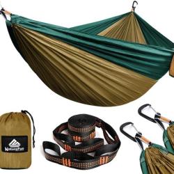 Hamac Ultra L&eacute;ger 300x200cm 2 Places Charge 300 kg Bivouac Nylon Parachute S&eacute;chage Rapide