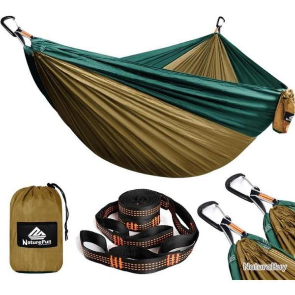 Hamac Ultra L�ger 300x200cm 2 Places Charge 300 kg Bivouac Nylon Parachute S�chage Rapide