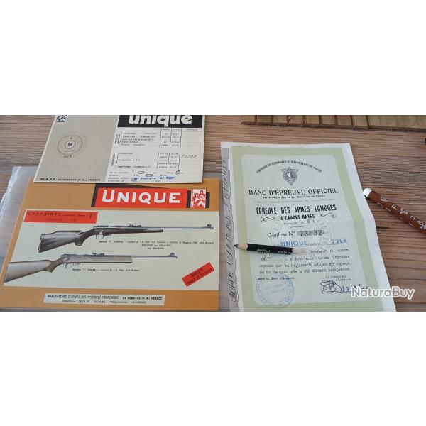 notice UNIQUE carabine modele t (dioptra ou audax)