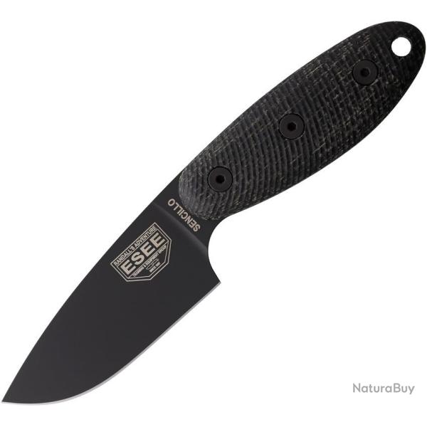 Couteau Fixe ESEE Sencillo Lame Acier A2 Manche Micarta Noir �tui Kydex USA ESSENCILLOB