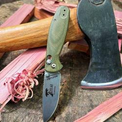 Couteau ESEE Medellin II Lame Acier S35VN Manche Micarta OD Green Crossbar Lock Taiwan ESMEDELLIN2