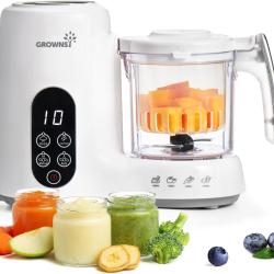 Robot Cuiseur B&eacute;b&eacute; 6 en 1, Cuisson Vapeur, Mixeur, St&eacute;rilisation,Pr&eacute;pare Pur&eacute;es & Petits Pots, BPA