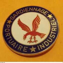 PLAQUE DE VEHICULE GARDIENNAGE PORTUAIRE INDUSTRIEL , DIAMETRE 6 CM POIDS 45 GRAMMES , OCCASION, ETA