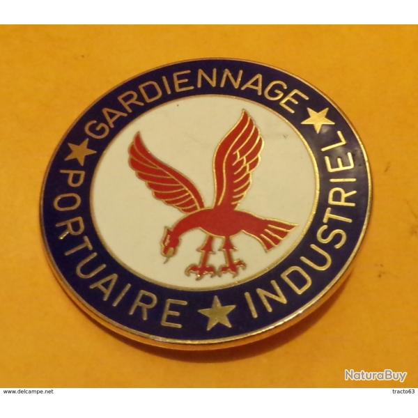 PLAQUE DE VEHICULE GARDIENNAGE PORTUAIRE INDUSTRIEL , DIAMETRE 6 CM POIDS 45 GRAMMES , OCCASION, ETA