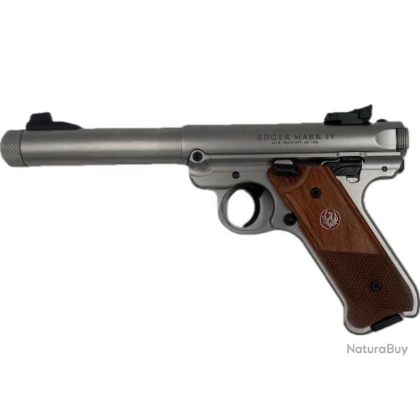 Ruger Mark IV Target INOX filet� Plaquette Bois Cal 22 lr