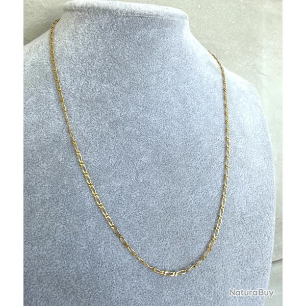 Chaine or jaune 18 carats - 50 cm - collier maille cheval