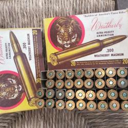 Munition, balles 300 WEATHERBY Magnum, deux bo&icirc;tes (38 balles)