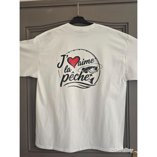 Tee-Shirt GILDAN imprim� "J'aime la p�che" taille: XL