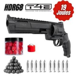 Pack pr&ecirc;t &agrave; tirer Revolver T4E HDR68 cal. 68 19 joules  Umarex - 10 x co2 + 20 x billes + devastato2