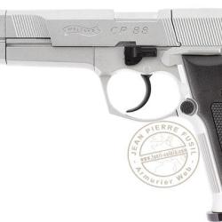 Pistolet &agrave; plomb CO2 4.5 mm WALTHER CP88 Competition 6'' (4 joules) Nickel
