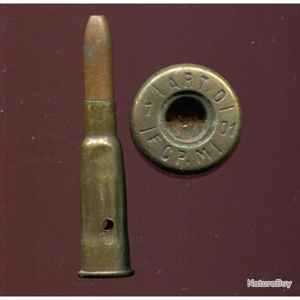 8 mm Lebel Inerte Mle 1892 - �tui ART D - ECP de Bourges 1901 - marquage : ART.D./1/01/ECP.M/